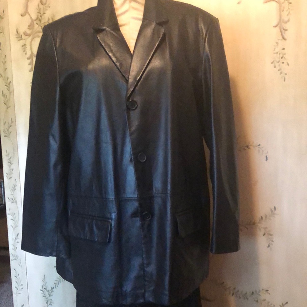 Black leather jacket